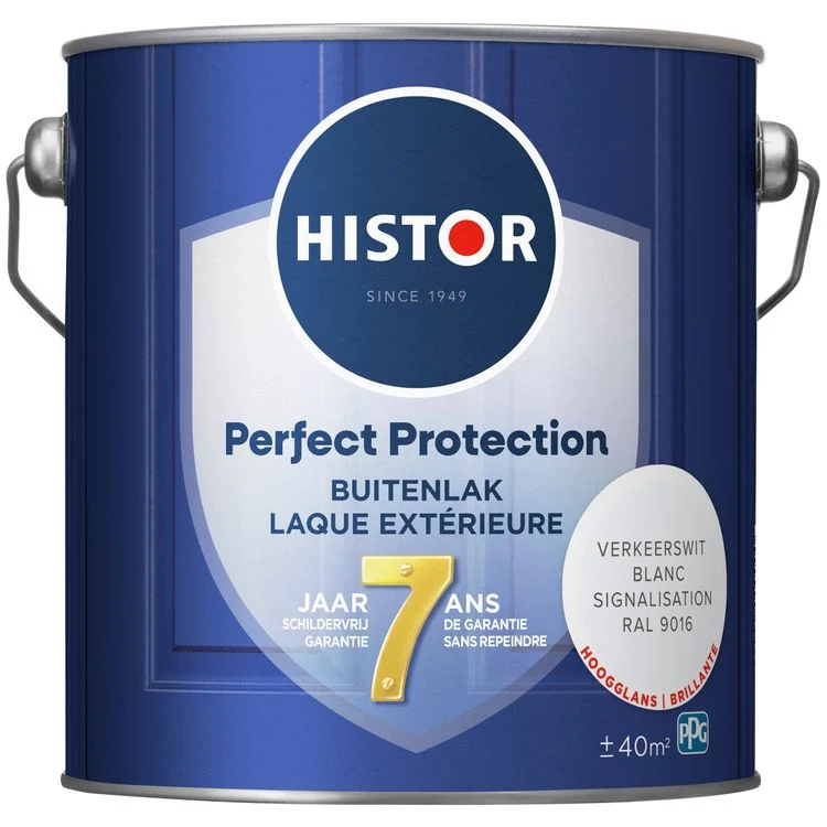 Histor Perfect Protection buitenlak hoogglans RAL9016 verkeerswit 2,5L
