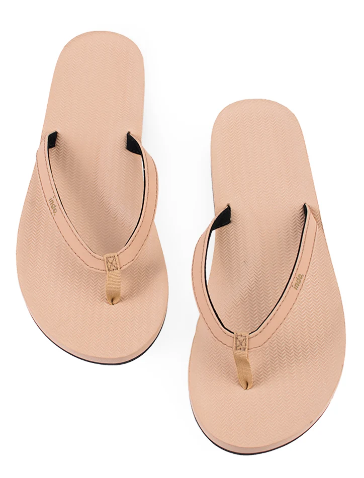 Indosole Essentials Flip Flops Women Light Soil – Eco-Friendly Recycled Tire Sandals for Women