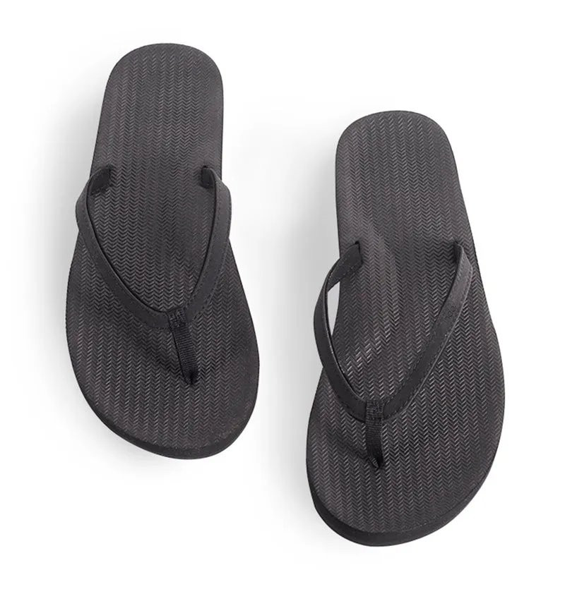 Indosole Essentials Flip Flops Women Black – Eco-Friendly Recycled Tire Sandals for Women