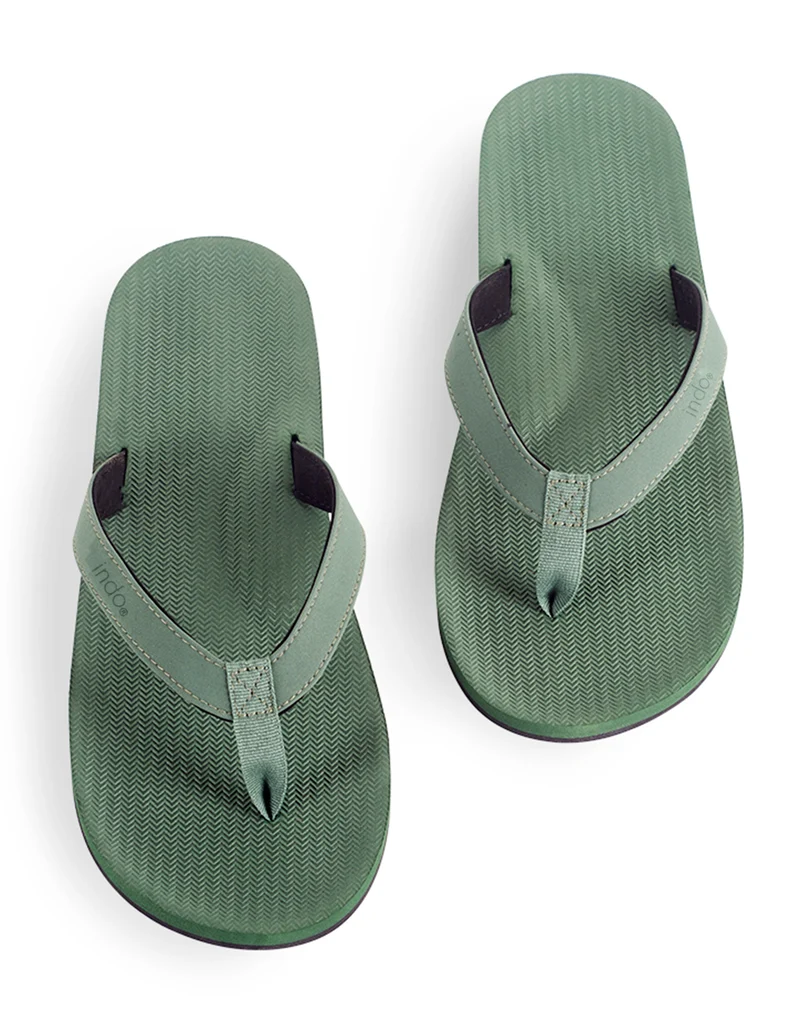 Indosole Essentials Men’s Leaf Flip Flops – Eco-Friendly Comfortable Sandals