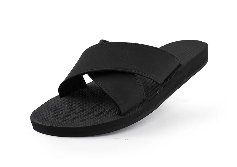 Indosole Essentials Cross Women Black Sandals – Eco-Friendly & Stylish Footwear