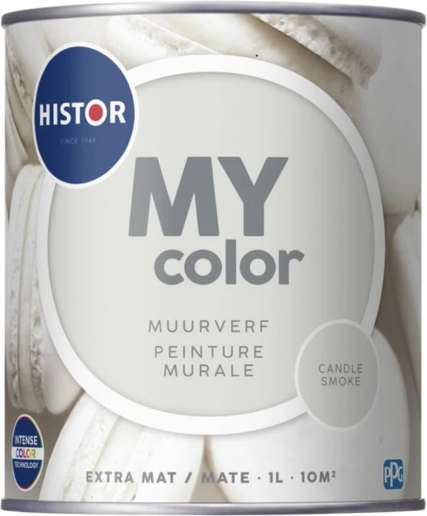 Histor MY Color muurverf extra mat PPG1001-2 candle smoke 1L