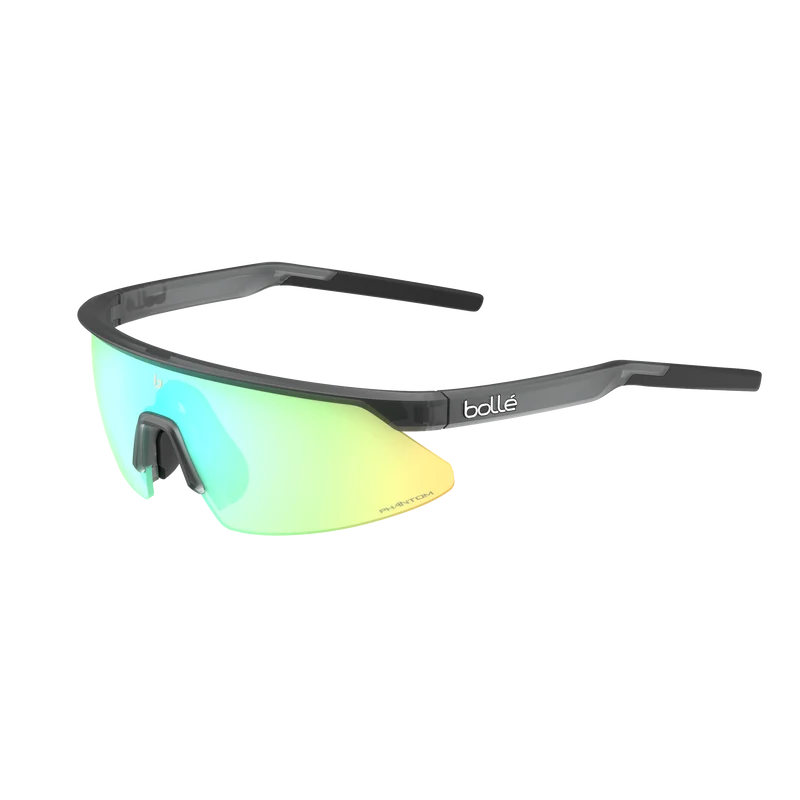 Bollé Micro Edge Black Frost Sunglasses with Phantom Clear Green Photochromic Lens