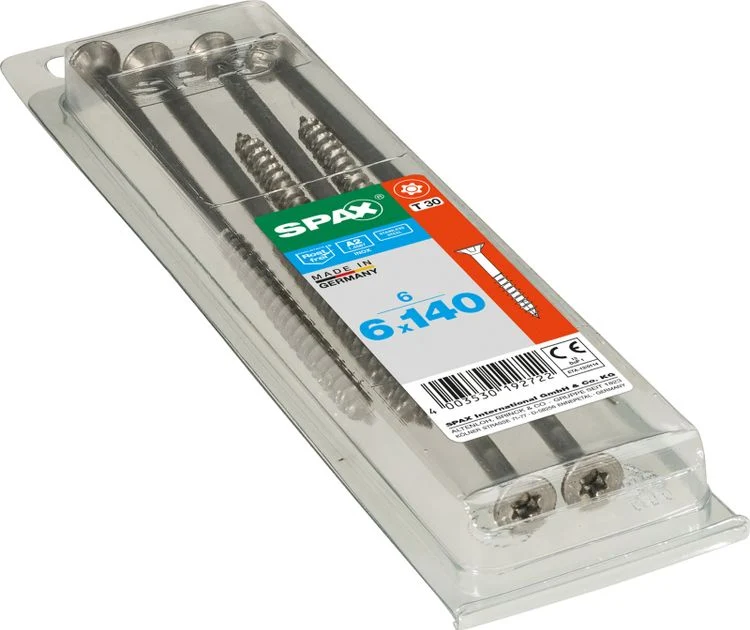 Spax A2 schroef T-star plus verzonken kop 6x140mm 6st