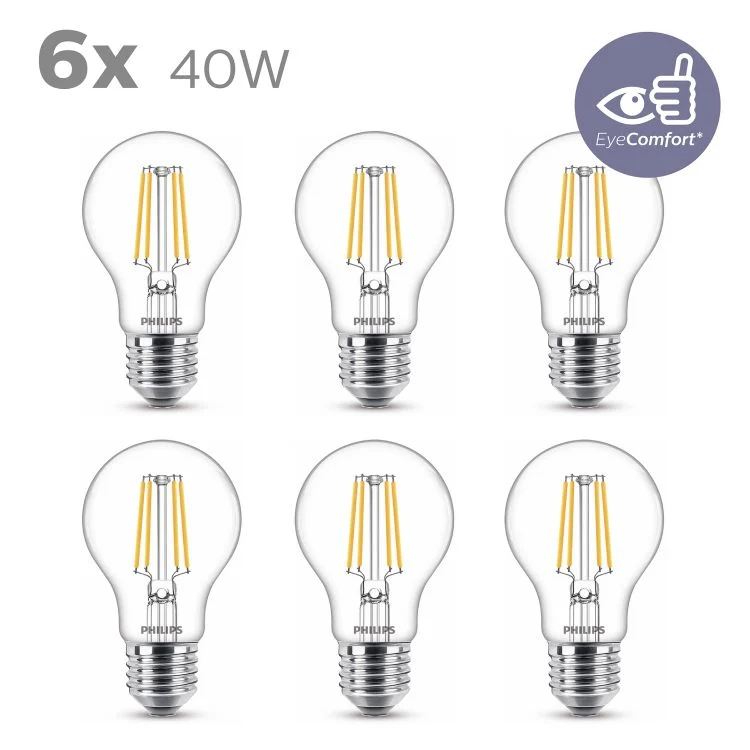 Philips LED lamp peer E27 helder ww 3W 470LM 6st