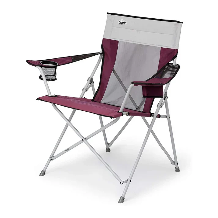 CORE EQUIPMENT Tension Mesh Chair RED/SILVER – Ergonomic Breathable Office & Gaming Chair