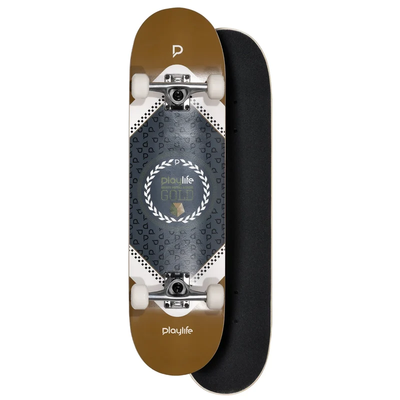 Playlife Heavy Metal Gold Street Boards – Premium Street Skateboards for Ultimate Control
