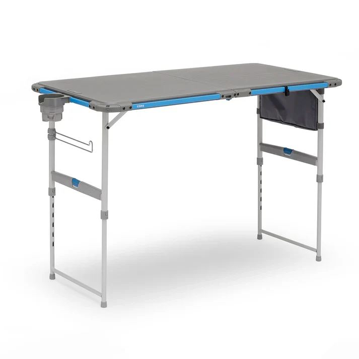 CORE EQUIPMENT 4-Foot FlexRail Outdoor Camp Table – Portable Camping & Tailgating Table