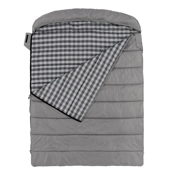 CORE EQUIPMENT 40° Double Cool Climate Sleeping Bag – Grey | Lightweight Camping Comfort