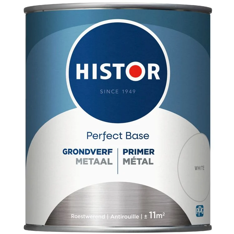 Histor Perfect Base grondverf metaal mat wit 750ml