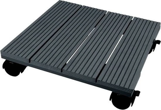 Nature planttrolley vierkant antraciet wpc 50kg