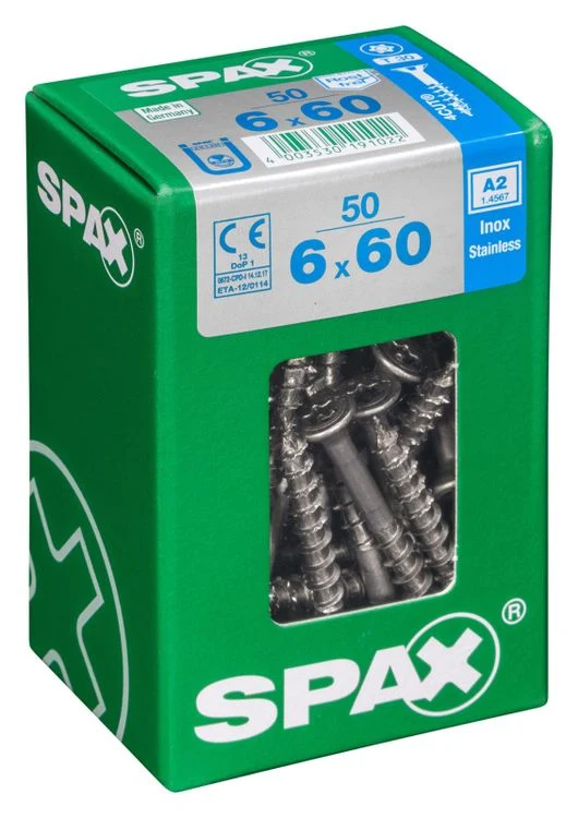 Spax A2 schroef T-star plus verzonken kop 6x60mm 50st