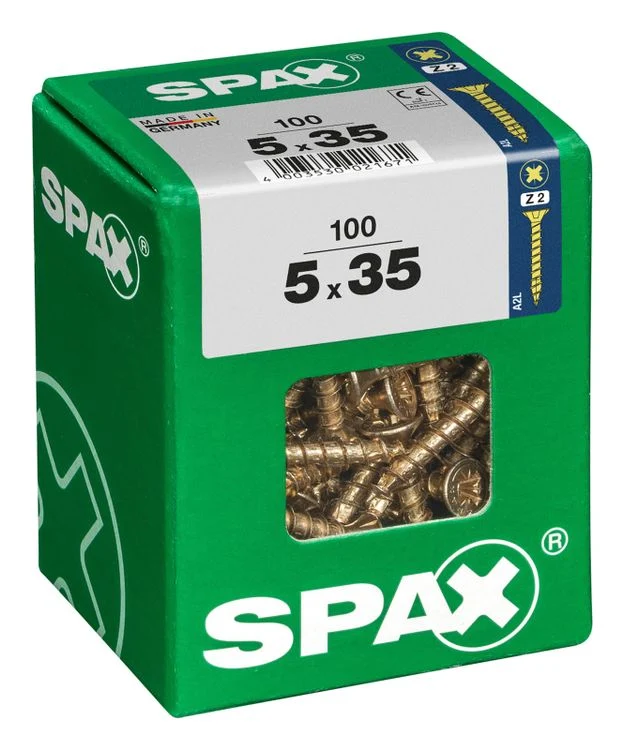 Spax schroef pozidrive verzinkt 5x35mm 100st