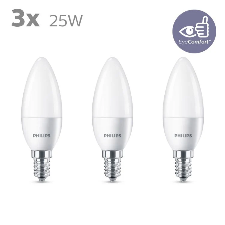 Philips LED kaarslamp E14 3W mat 3,5x10,6cm