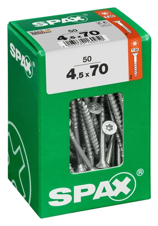 Spax schroef T-star plus verzonken kop 4,5x70mm 50st