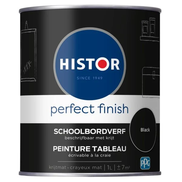 Histor Perfect Finish schoolbordverf mat black 1L