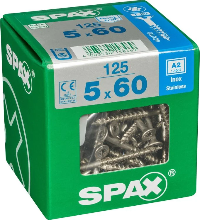 Spax A2 schroef T-star plus verzonken kop 5x60mm 125st