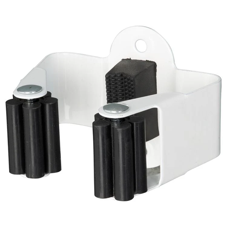 Duraline bezemhouderklem L rubber, staal wit 6,5x5,1x5,5cm