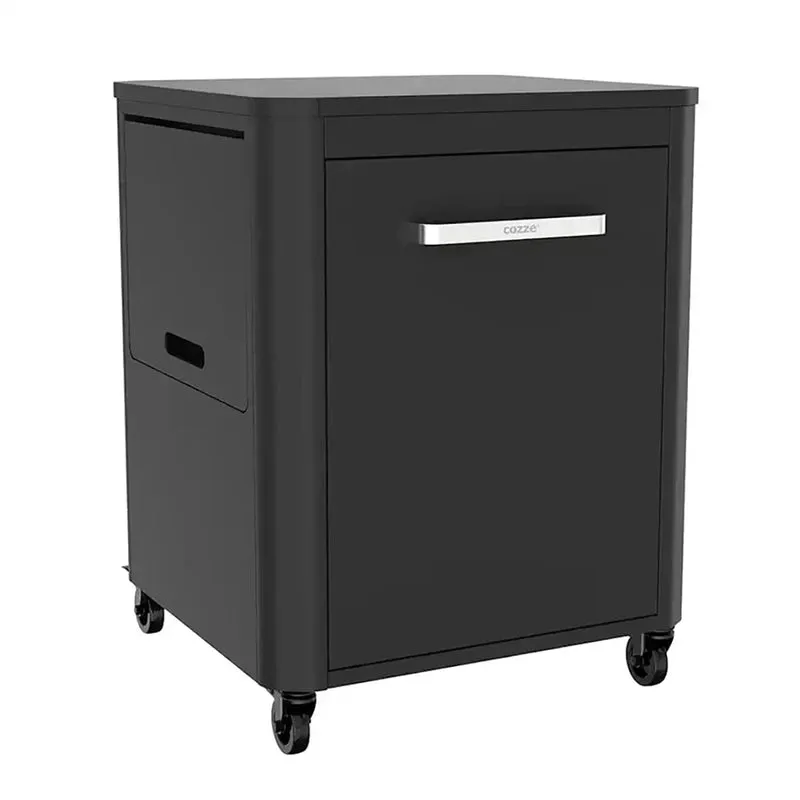 Cozze Roller Table with 1 Door & Foldable Side Tables – Compact Outdoor Cooking Station