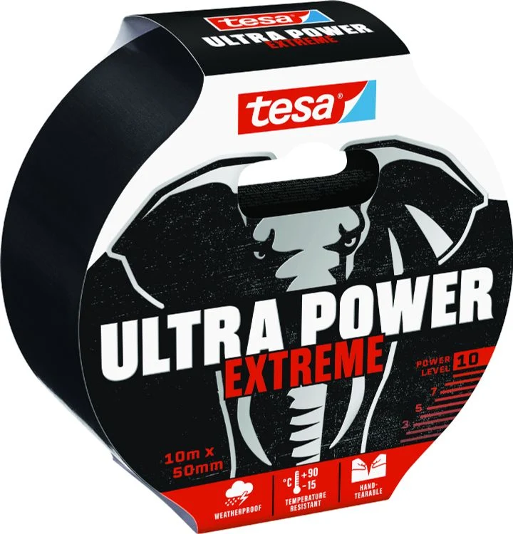 Tesa Ultra Power reparatietape zwart 50mm 10m
