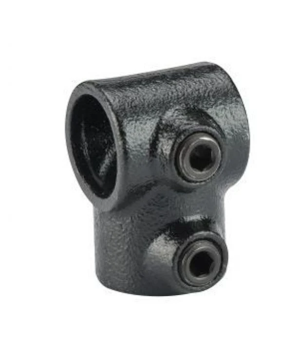 Steigerbuis koppeling T-doorvoer zwart Ø28mm