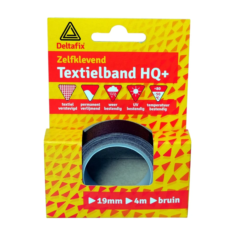 Deltafix watervaste textbamd bruin 19mm 4m