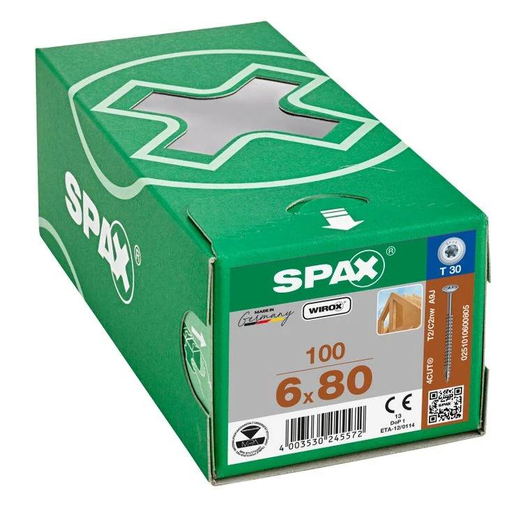 Spax HI.Force schroef T-star plus discuskop 6x80mm 100st