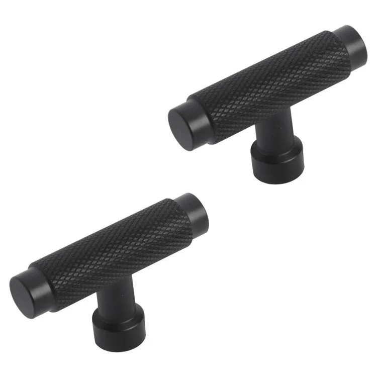 Differnz Utrecht knop aluminium mat zwart 2st