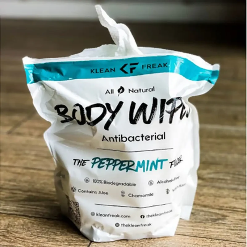 Klean Freak Body Wipes – The Filler Peppermint | Refreshing & Convenient Personal Wipes