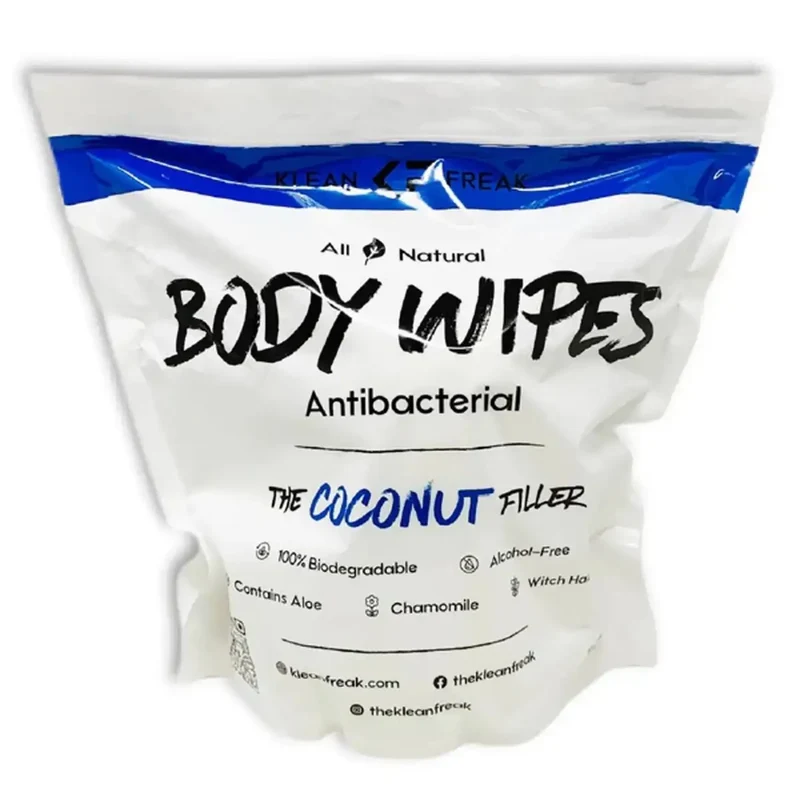 Klean Freak Body Wipes – The Filler Coconut Scent – Refreshing & Convenient Personal Care