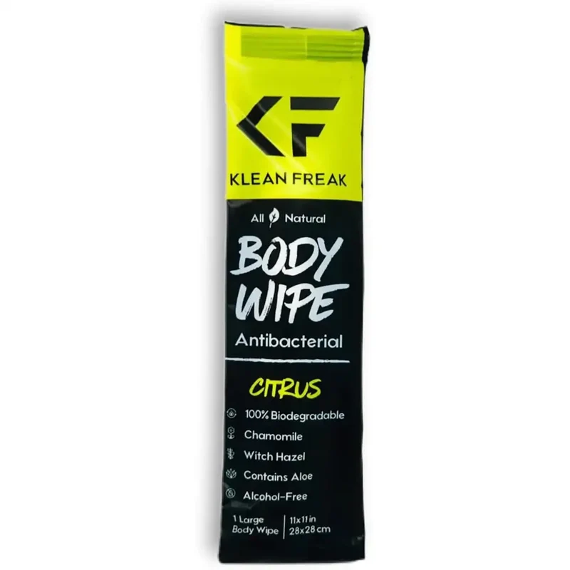 Klean Freak Citrus Body Wipes – Single Sachet | Refreshing & Convenient Personal Care