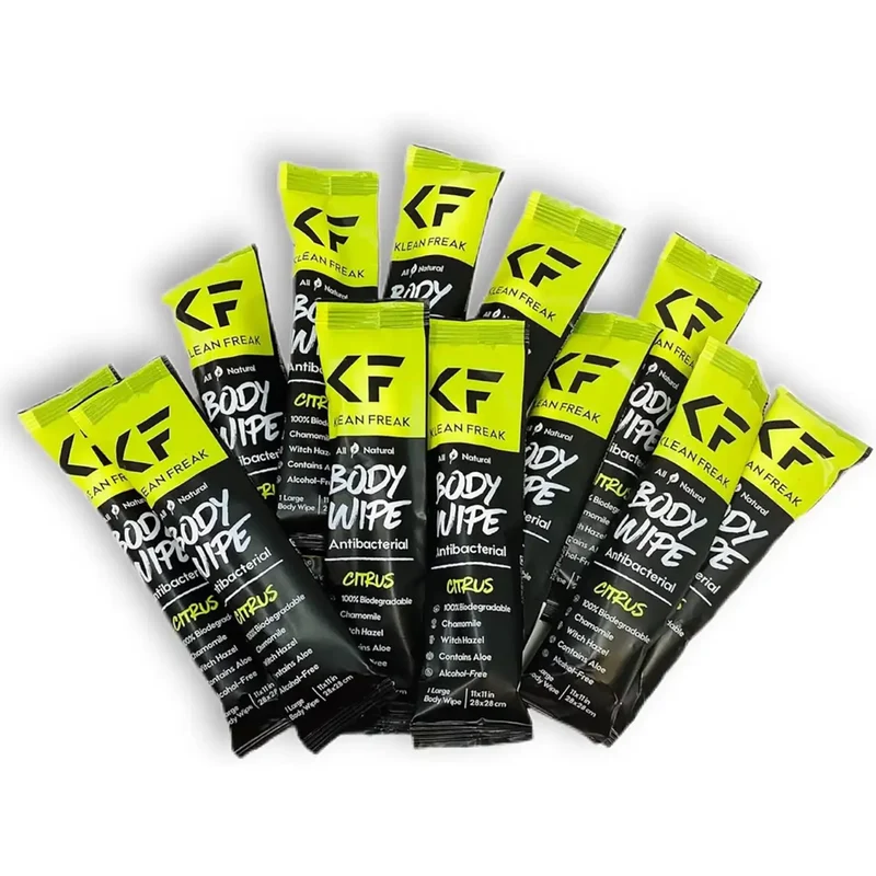 Klean Freak Citrus Body Wipes – 12-Pack Refreshing & Convenient Personal Wipes