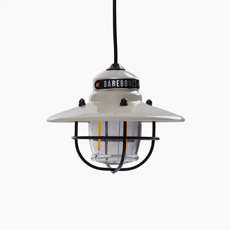 Barebones Edison Pendant Light – Vintage White Retro Hanging Lamp for Indoor & Outdoor Use