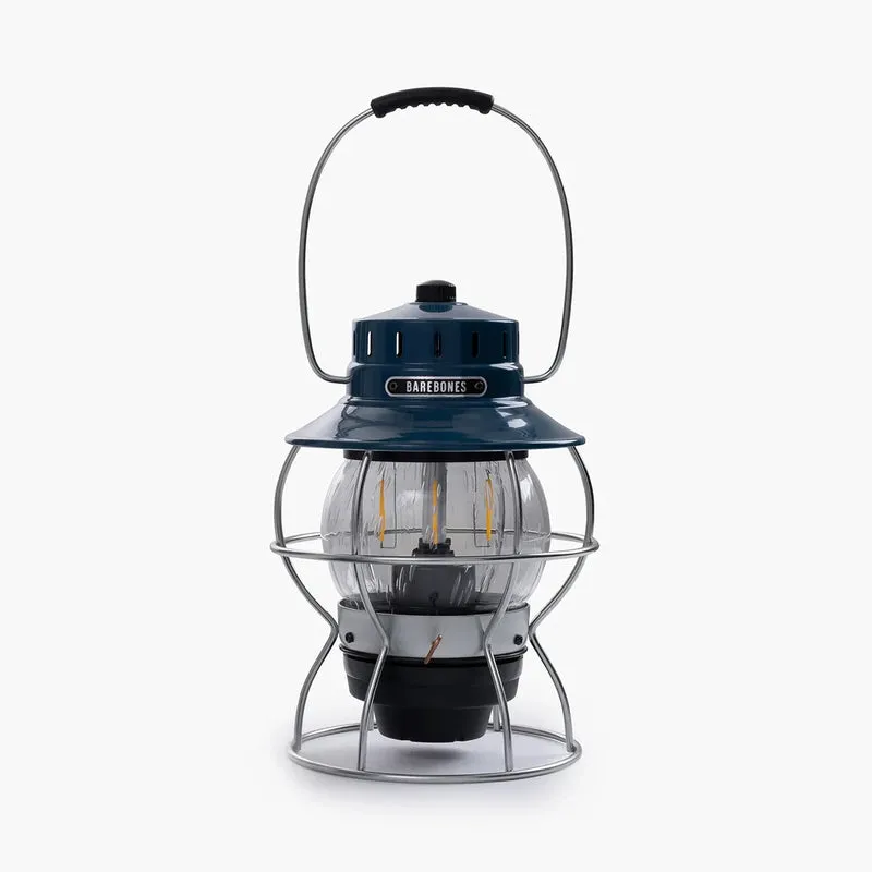 Barebones Railroad Lantern (Ocean Blue) – Vintage-Style Rechargeable LED Camping Lantern