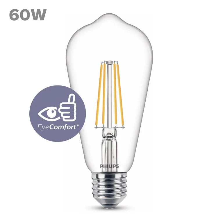 Philips LED lamp E27 helder ww 6W 806LM