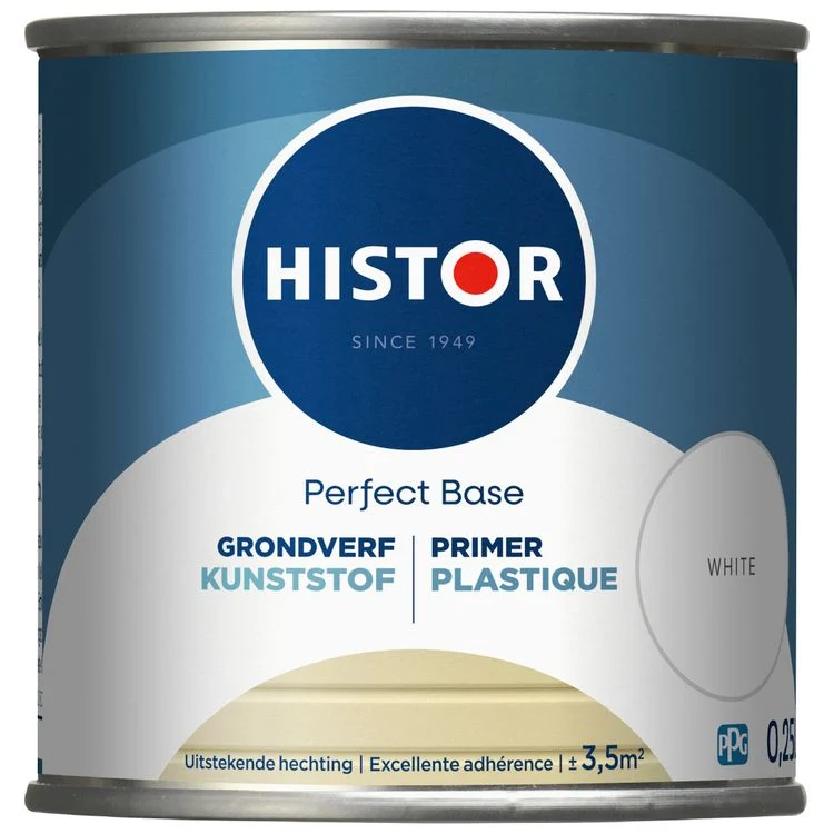 Histor Perfect Base grondverf kunststof mat wit 250ml