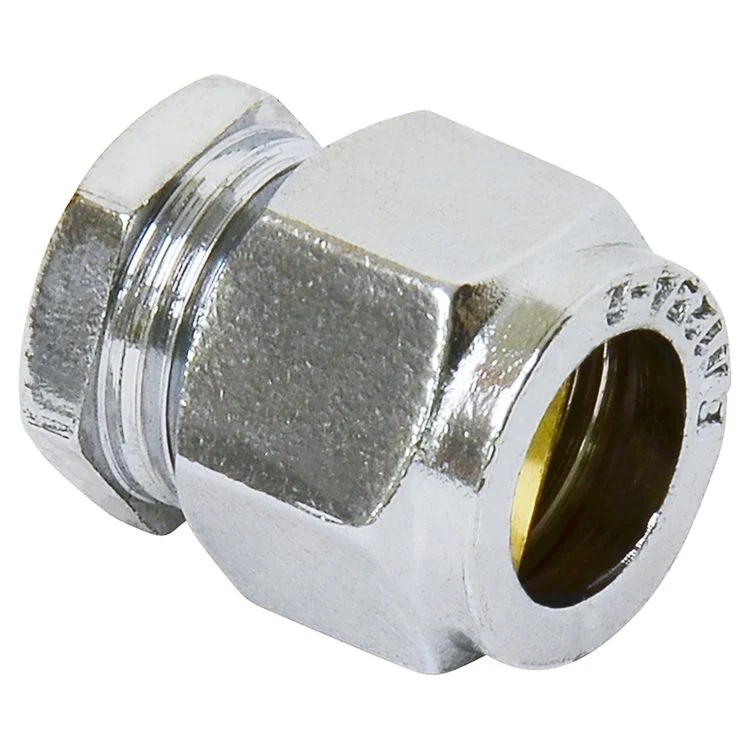 Sanivesk knelkoppeling eindstop metaal chroom 12mm