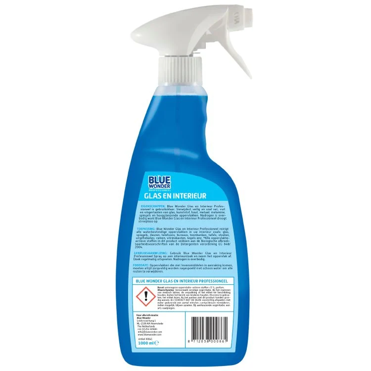 Blue Wonder Professioneel glas en interieurreiniger 1L