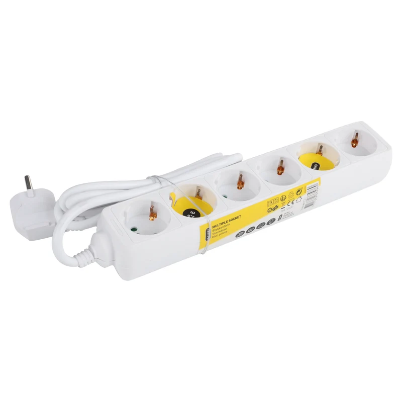 Q-Link stekkerdoos 6-voudig wit 1,5m