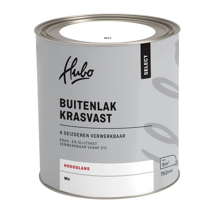 Hubo Select buitenlak hoogglans wit 750ml