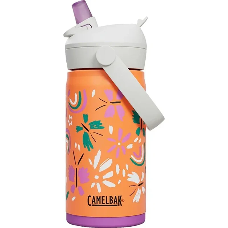 CamelBak Thrive™ Flip Straw Kids 12oz Insulated Stainless Steel Water Bottle – Butterfly Rainbow Design