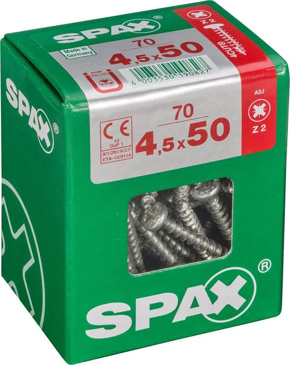 Spax schroef pozidrive bolkop 4,5x50mm 70st