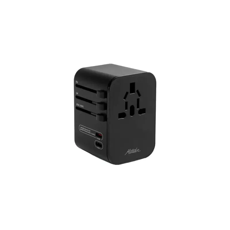 Matador Global Travel Adapter – Universal International Power Adapter (Black)