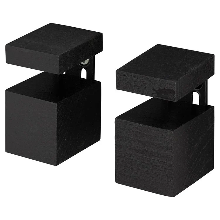 Duraline plankdrager clip hout zwart 4x4x6,3cm