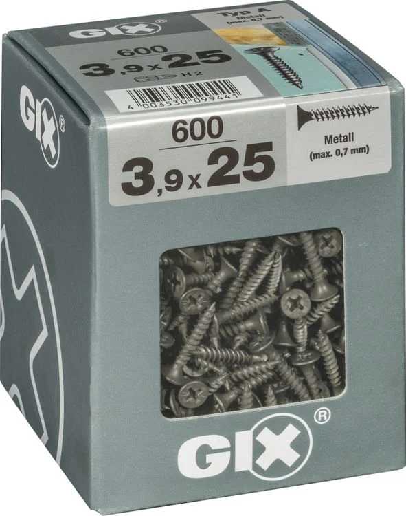 Spax GIX gipsplaatschroef philips trompetkop 3,9x25mm 600st