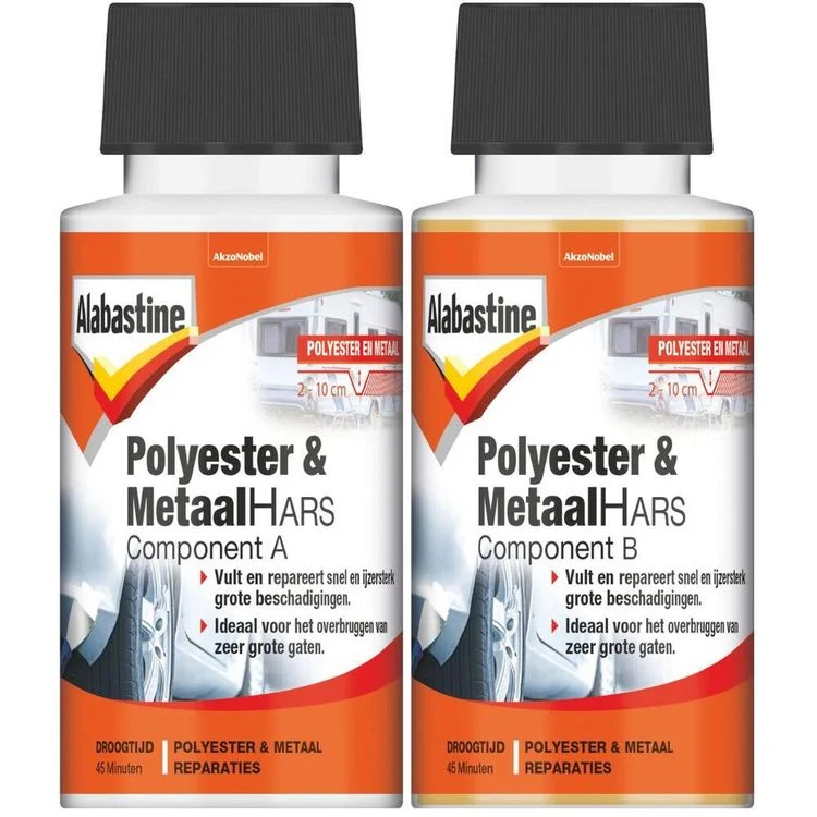 Alabastine Polyester & metaal hars transparant 2-dlg