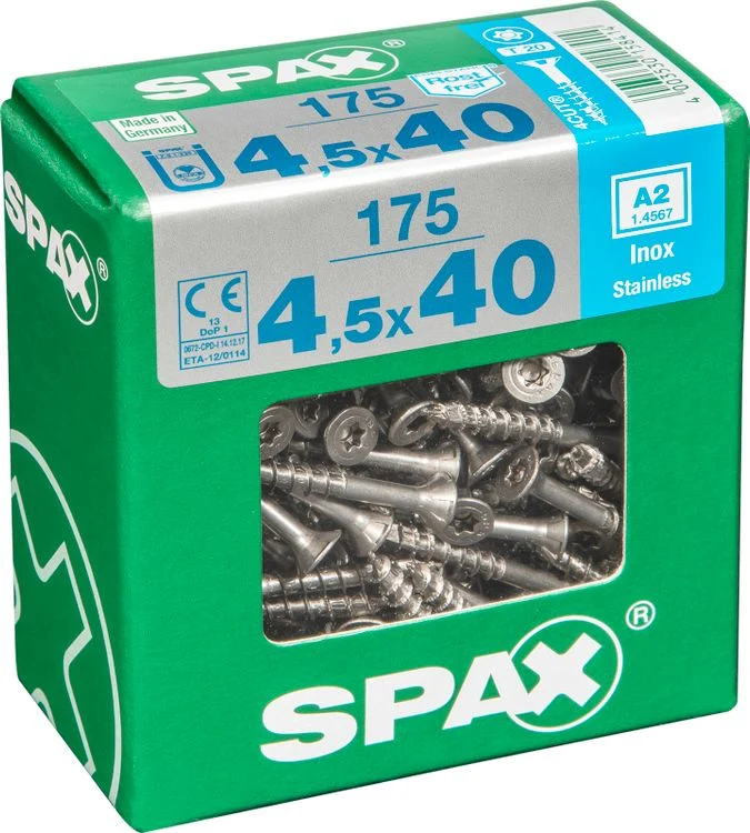 Spax A2 schroef T-star plus verzonken kop 4,5x40mm 175st