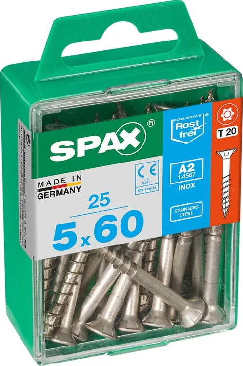 Spax A2 schroef T-star plus verzonken kop 5x60mm 25st