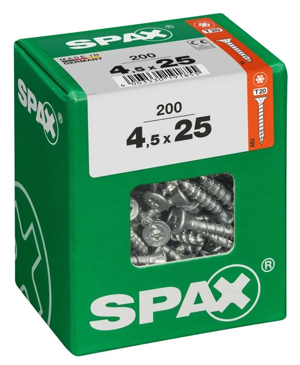 Spax schroef T-star plus verzonken kop 4,5x25mm 200st
