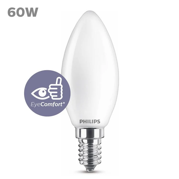 Philips LED lamp kaars E14 mat warm wit 5,9W 806LM